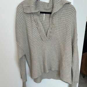 FP Movement by Free People Cream Cowl Neck Sweater